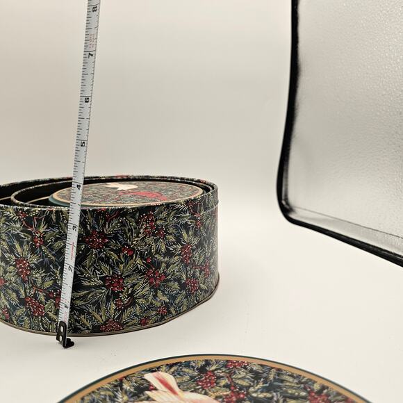 Merry Christmas Tin Storage Set - Cardinal, Dove, Floral Berry Design - Picture 8 of 8